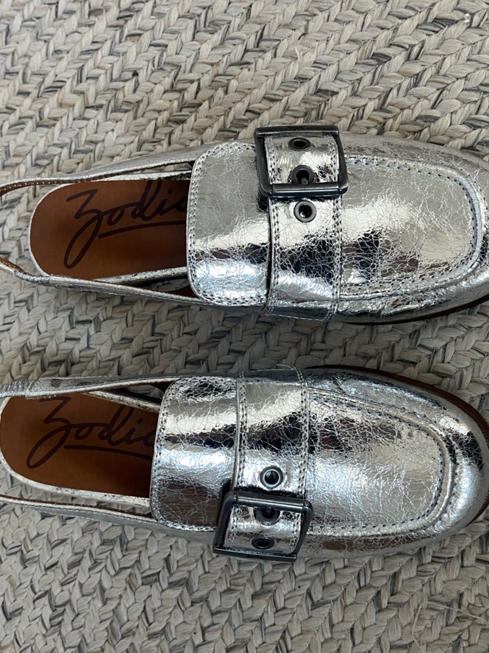 Zodiac Metallic Silver Slingback Loafers for - Picture 5 of 7
